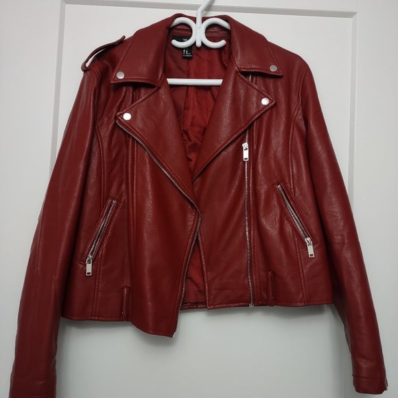 Forever 21 Medium Red Leather Jacket - Picture 2 of 6